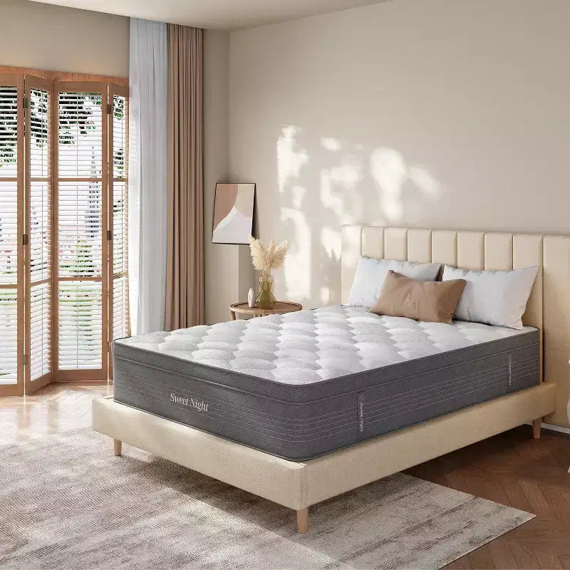 Matelas hybrides en mousse à mémoire de forme à gel, fermeté moyenne, de 12/14/16 pouces