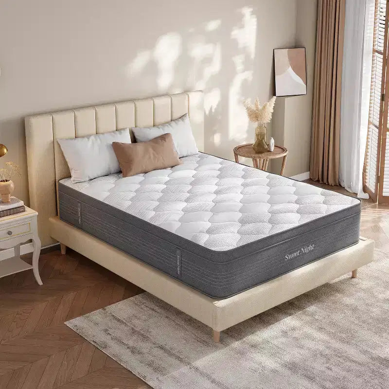 Matelas hybrides en mousse à mémoire de forme à gel, fermeté moyenne, de 12/14/16 pouces