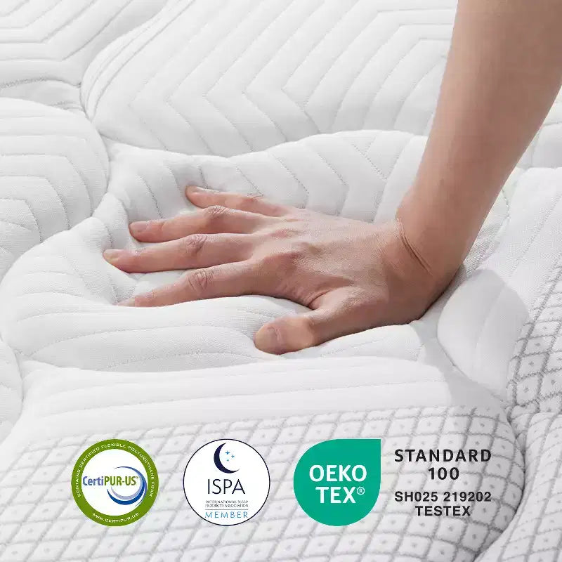 Matelas hybrides en mousse à mémoire de forme à gel, fermeté moyenne, de 12/14/16 pouces