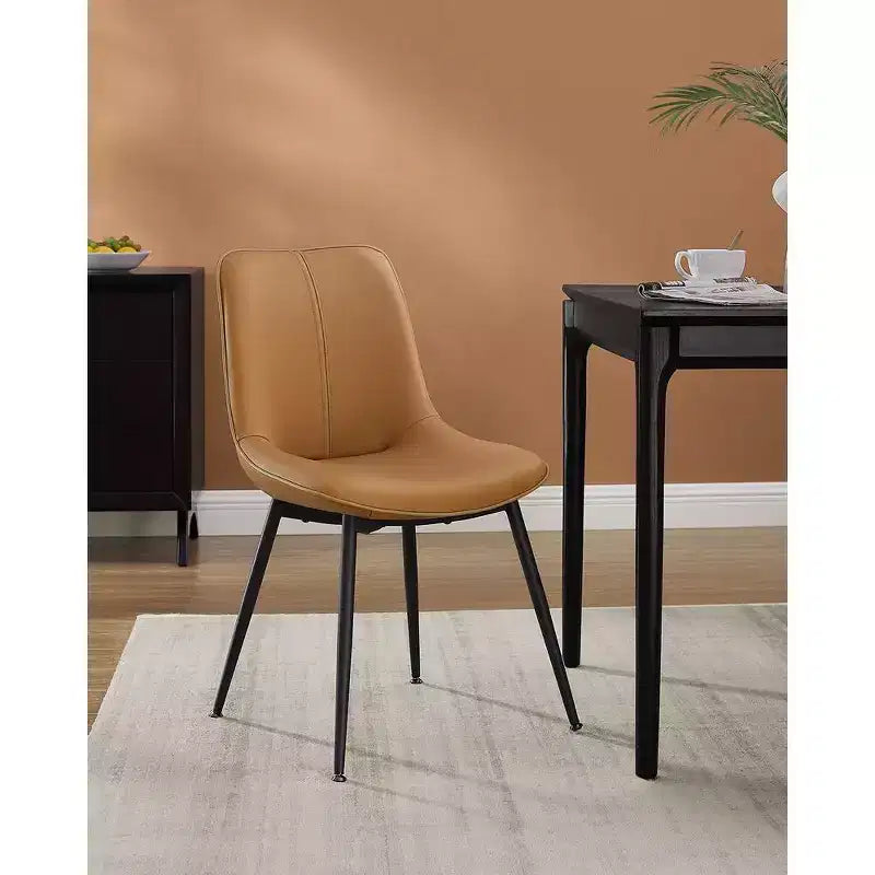 Lot de 2 chaises de salle à manger en cuir, rembourrées confortables