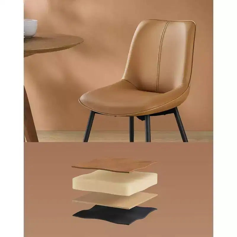 Lot de 2 chaises de salle à manger en cuir, rembourrées confortables