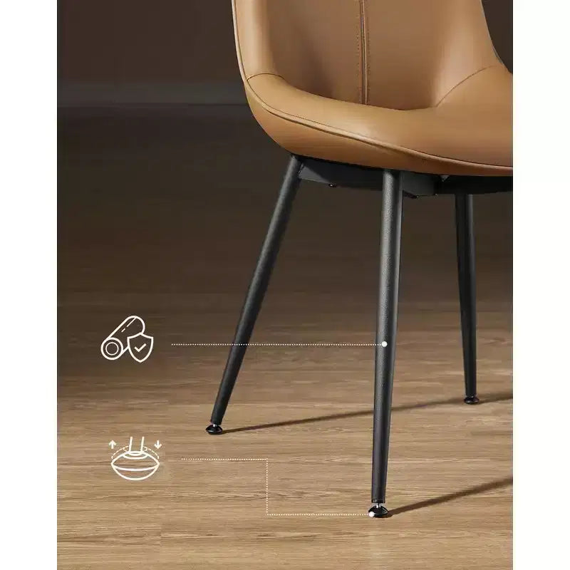 Lot de 2 chaises de salle à manger en cuir, rembourrées confortables