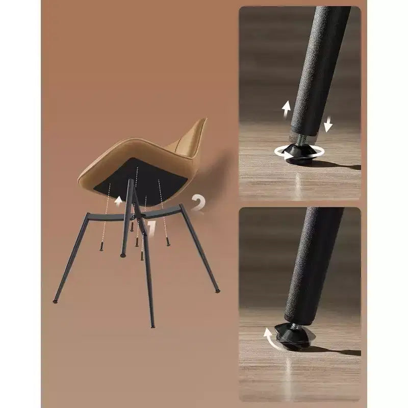 Lot de 2 chaises de salle à manger en cuir, rembourrées confortables